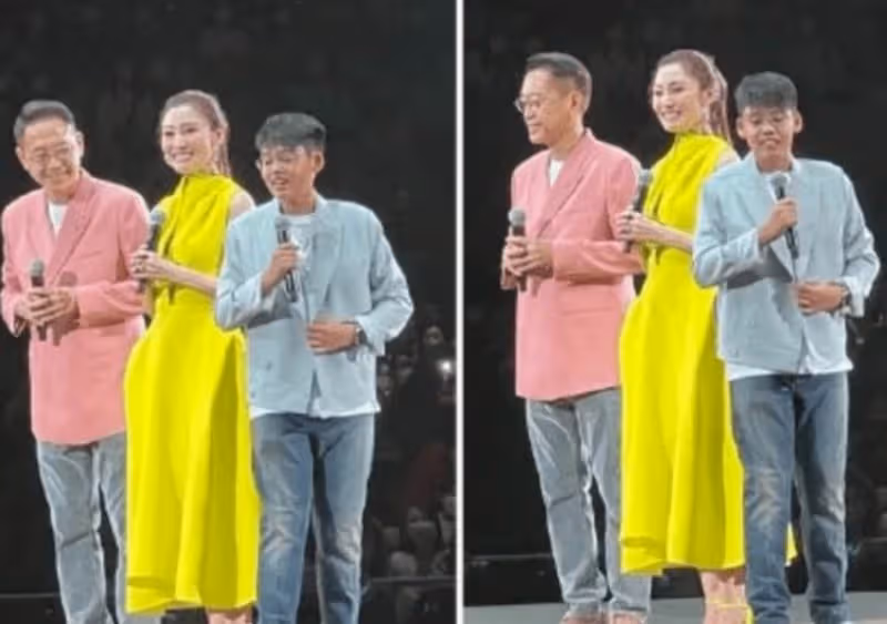 李嘉欣兒子首次登台!「淡藍色西裝+黝黑皮膚」長相帥氣,11歲身材出眾氣質不輸小正太,網友:基因太強大