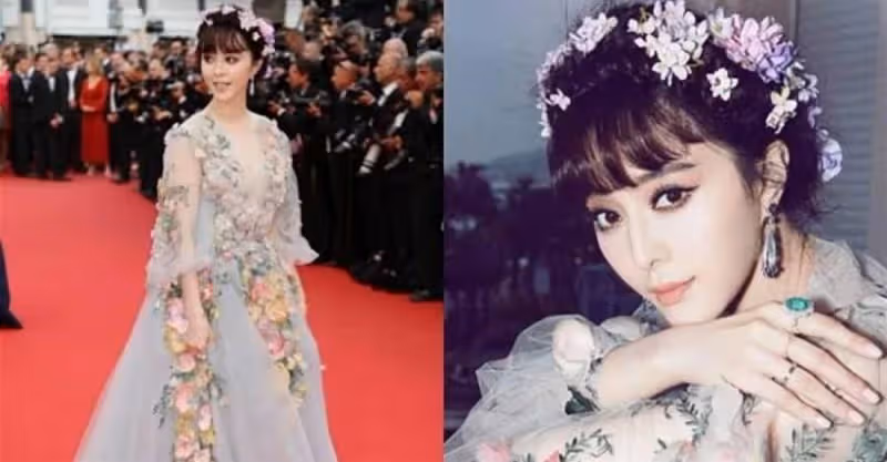林心如禮服照曝光，46歲挑戰仙女裙，結果撞衫范冰冰，網友：一個像女王一個像路人