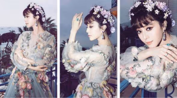 林心如禮服照曝光,46歲挑戰仙女裙,結果撞衫范冰冰,網友:一個像女王一個像路人