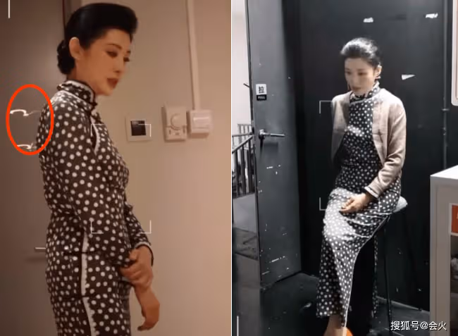 54歲周濤穿高開衩旗袍 對鏡頭撒嬌賣萌反差大