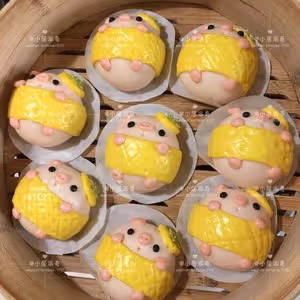 水果系列之菠蘿豬造型卡通饅頭