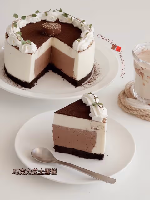 高顏值下午茶｜免烤巧克力🍫芝士蛋糕🍰