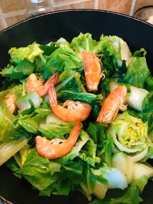 鮮蝦炒快菜