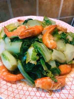 鮮蝦炒快菜