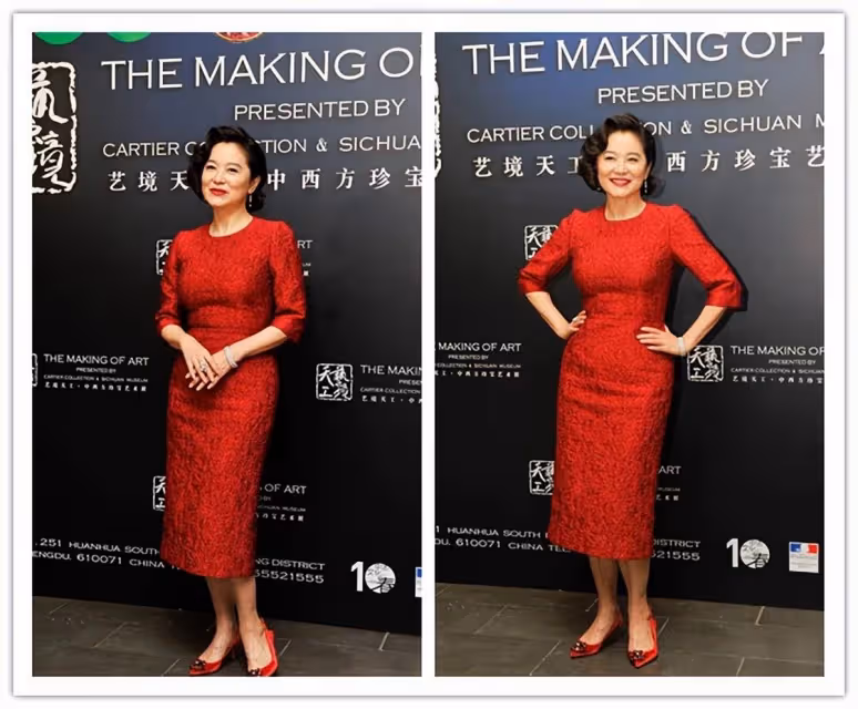 林青霞的審美一直不錯，年紀不小了穿裙子，67歲優雅美很迷人，網友：獨一無二的富態美