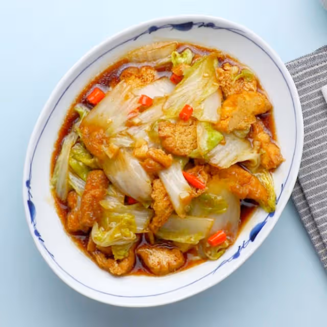 蚝油豆泡炒娃娃菜