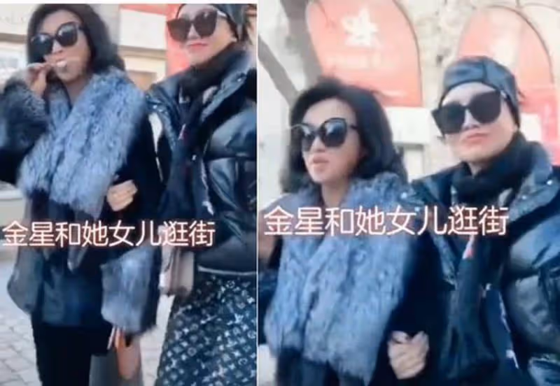 金星罕見帶女兒逛街被偶遇,養女穿著打扮似土豪,顏值被誇超高