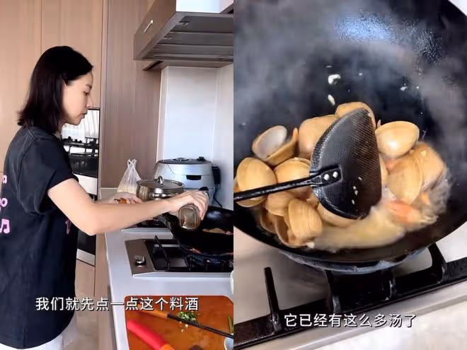 董潔素顏下廚做早餐,一頓要吃兩碗面,網友:現在還單身嗎?