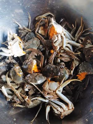 蒜香炒河蟹
