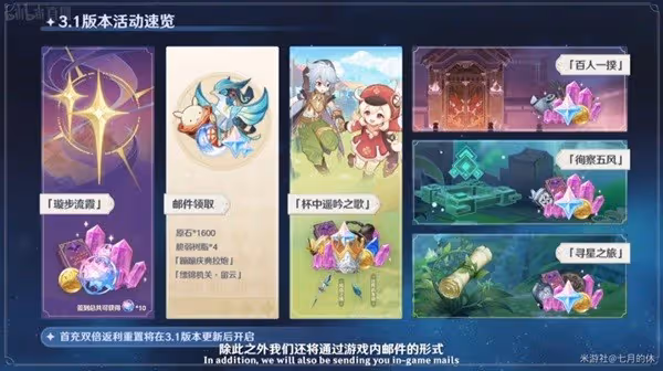 《原神》3.1版本更新內容前瞻