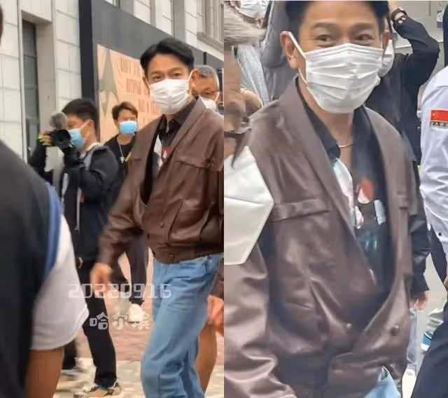 劉德華在哈爾濱拍戲遭圍觀，親和無架子，御用替身也在現場