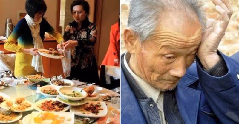 父親在兒子婚宴打包剩菜，被親家母嘲笑「鄉下人真寒酸」，結賬時老闆跑來「恭敬免單」才知其身份不一般：嚇得忙道歉
