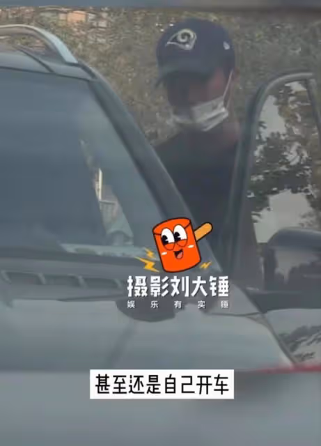 吳京拄拐杖獨自做核酸,雙手賣力支撐青筋直冒,腿受傷開車太費力