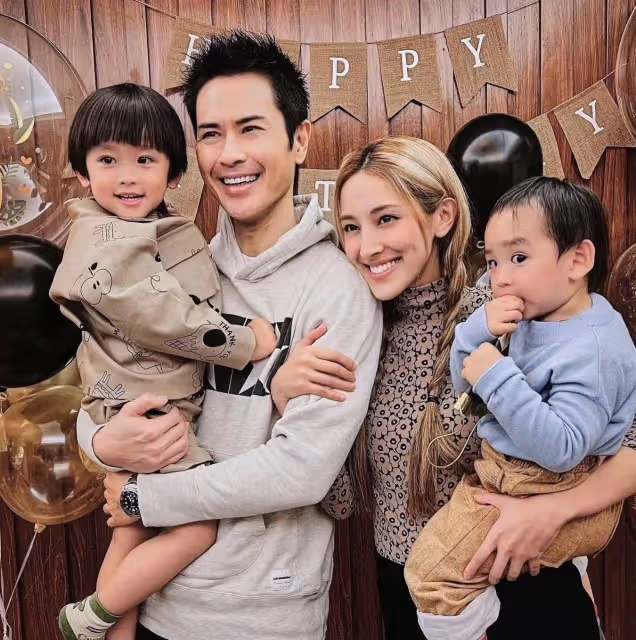 幸福!鄭嘉穎為大兒子舉辦3歲生日派對,一家四口高顏值羨煞旁人