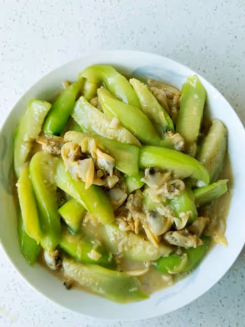 花蛤肉炒絲瓜