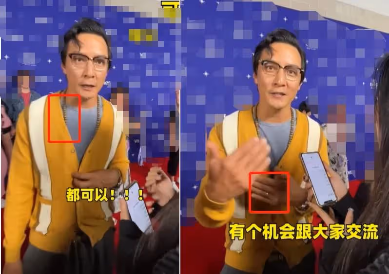 吳彥祖在國外參加活動!戴一串佛珠打扮儒雅,身形健碩不輸年輕小伙,髪際線太高腦門光亮