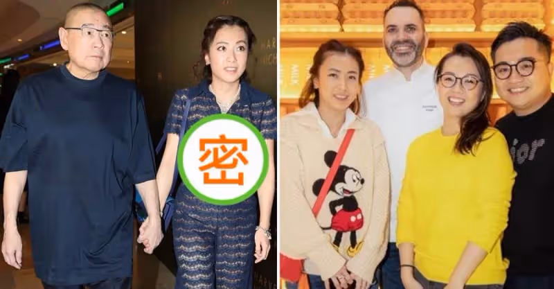 闊太甘比與老公牽手亮相！一襲藍色鏤空連體褲身姿妖嬈，膚色白皙氣質端莊，網友：氣場好強