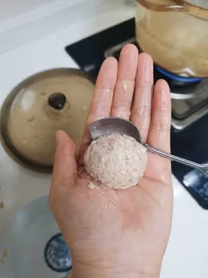 豆腐丸子+大白菜的【豆腐丸子白菜湯】
