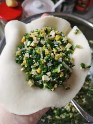 韭菜盒子（燙麵）涼了也很軟