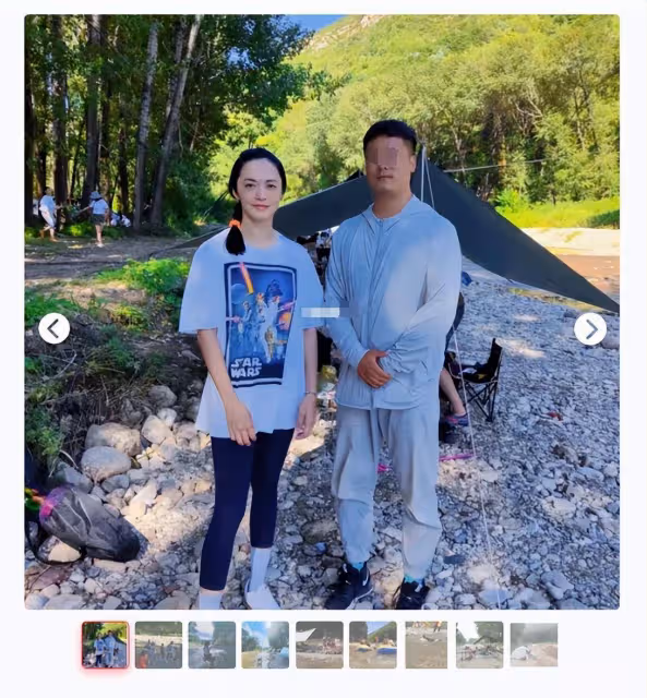 42歲姚晨帶娃山間野營,穿健美褲身材十分骨感,不化妝皮膚超白嫩
