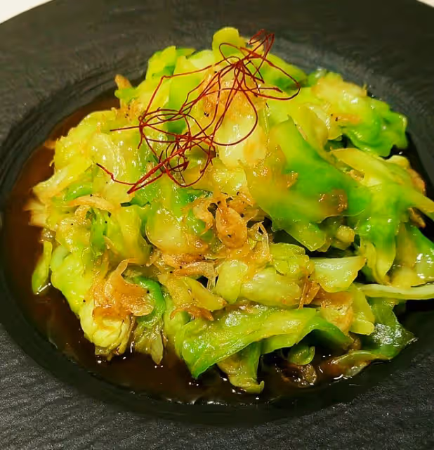 芥末蝦皮包菜