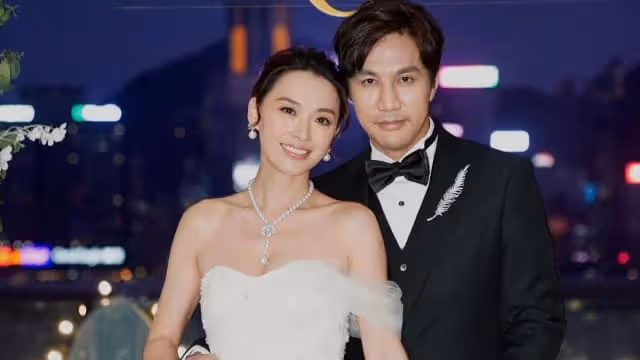 陳煒婚宴現場外曬恩愛　醫生老公承諾照顧一生一世