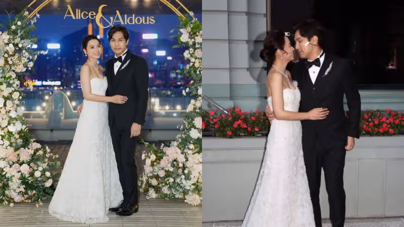 陳煒婚宴現場外曬恩愛　醫生老公承諾照顧一生一世