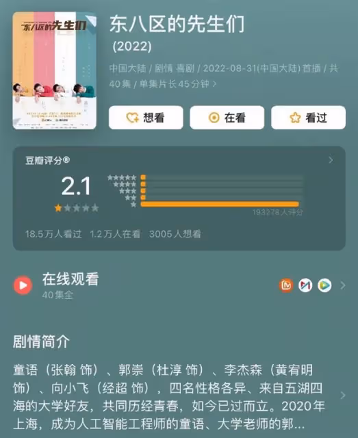 張翰劇集《東八區的先生們》下架，被批愚弄觀眾還離譜過審
