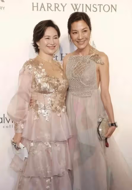 何超瓊才是真名媛,59歲穿粉色蛋糕裙不俗氣,還意外穿出了華麗感