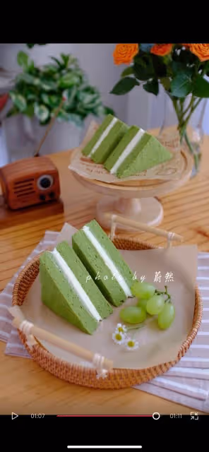 抹茶奶酪三明治蛋糕