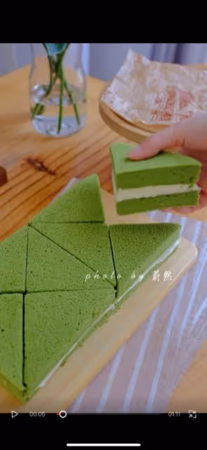 抹茶奶酪三明治蛋糕