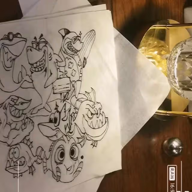 厲害!《驕陽》拍攝地,老闆曬肖戰餐巾紙畫8隻小鯊魚,超可愛!