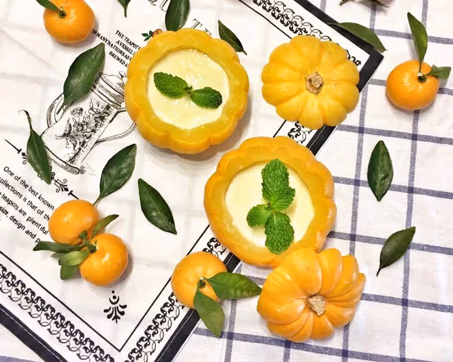 南瓜蒸蛋 太陽果燉牛奶蛋