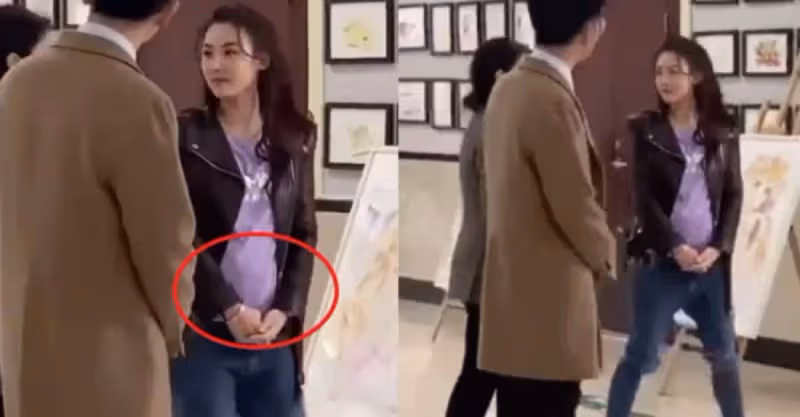 張柏芝近照曝光，雙手托巨肚走路小心疑似孕5月，四肢纖細肚子格外搶鏡，網：懷上第四胎了？