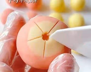 中式果子流心桃花糕