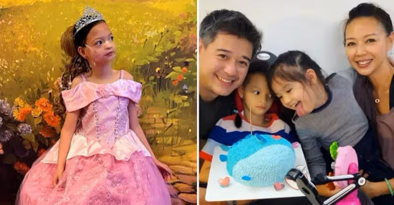 生日快樂！鐘麗淇為長女慶生，11歲女兒需坐嬰兒車出行，曾被斷言活不過2歲，多年悉心照顧被寵成小公主