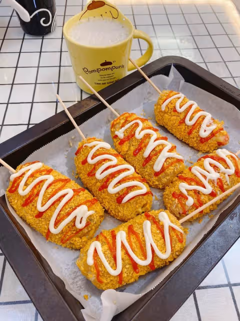 手抓餅版芝士拉絲熱狗棒