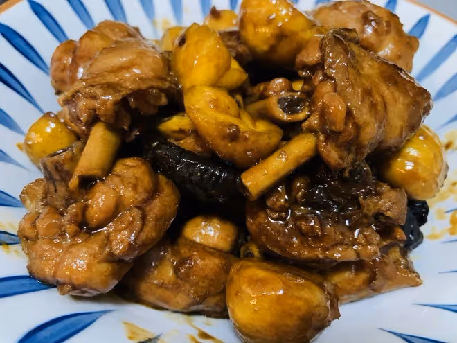 香菇板栗燒雞腿