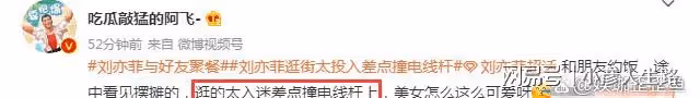 憨憨天仙!35歲劉亦菲與閨蜜約飯,看路邊攤娃娃太入迷險撞電線桿