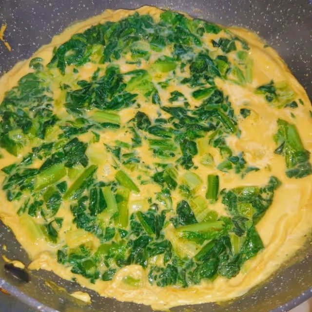 多汁油麥菜厚蛋燒
