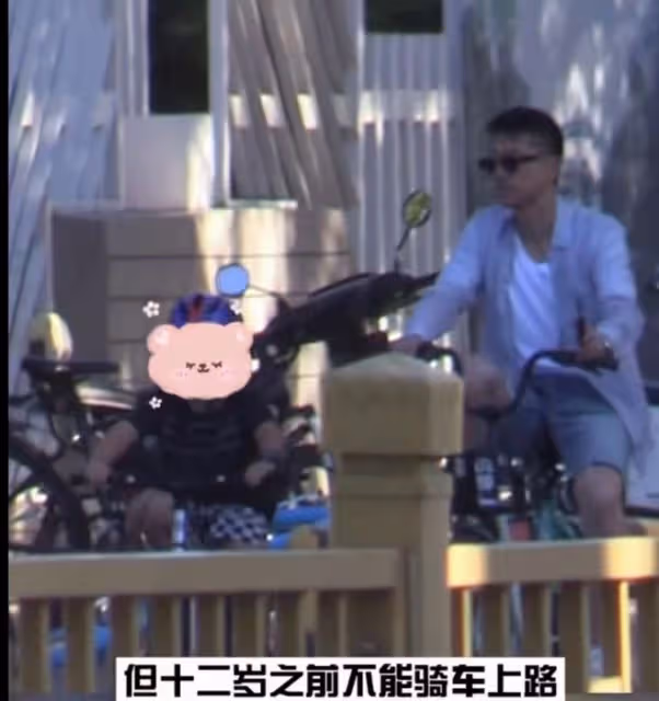 王雷攜5歲幼子騎行無人識,危險行為惹爭議,兒子虎頭虎頭像媽