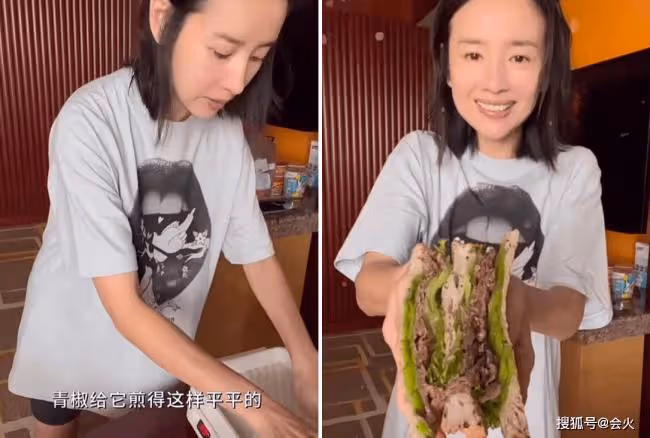 42歲董潔空中倒立秀細腰 穿運動內衣一身肌肉