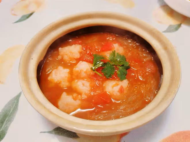 番茄蝦滑粉絲煲