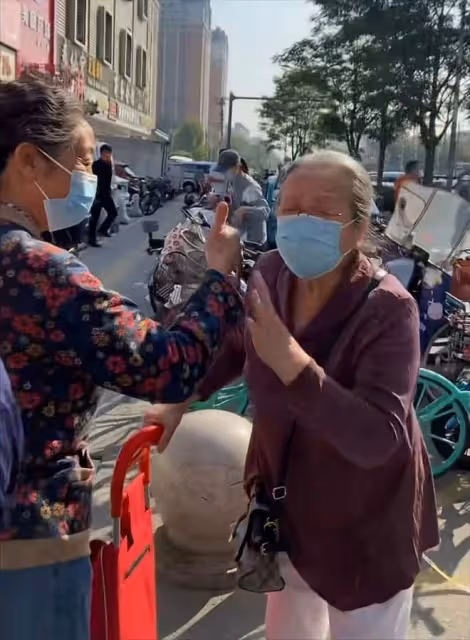 86歲「容嬤嬤」逛菜市場,打扮簡樸手提布袋包,投喂流浪貓有愛心
