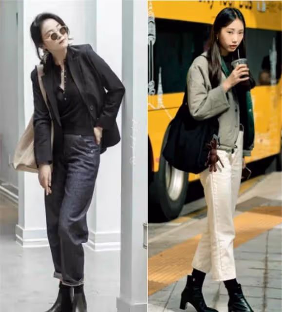 到了秋天才知道，會穿的女人都愛「闊腿褲+平頭鞋」，優雅又知性