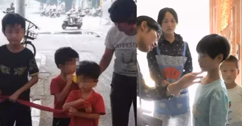 淚目！父病欠巨債 母絕望離家，三孫兒踉蹌街頭陪奶奶撿回收，用布繩綁手防走丟，只想早點治好好爸爸的病