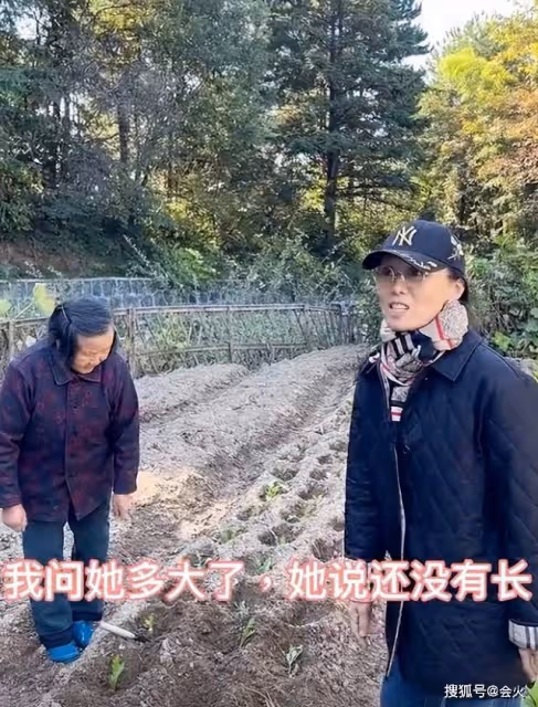 60歲吳瓊回老家干農活 蹲菜地里用手扒泥土 ....