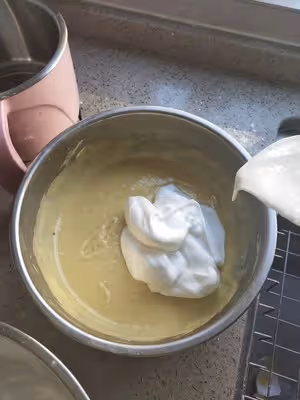 綿軟濕潤的古早蛋糕💕，抖臀duangduang~自製10寸方模（燙麵水浴）