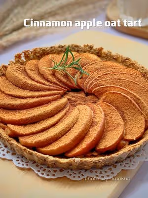 減脂甜品🍎肉桂蘋果燕麥撻｜無糖油酸甜好吃