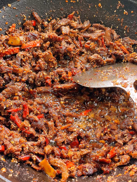 姥姥的香辣孜然牛肉—每周必做（可做牙籤牛肉）